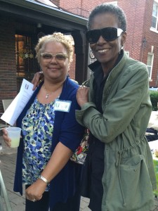 Deborah and Betty enjoying the meeting in Sheila’s garden.